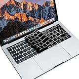 XSKN Arabic Keyboard Cover Protective Keyboard Skin Film for MacBook 12 Inch with Retina Display A1534 & New MacBook Pro 13 Inch A1708 (2016 Release, Flat Keys, No Touch Bar), US EU Layout (Black)