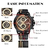 NAVIFORCE Sport Military Watches for Men Waterproof Watch Analog Quartz Leather Band Date Calendar Clock Wristwatch