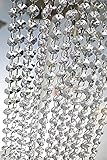 99ft Acrylic Crystal Garland Strands - Hanging Chandelier Gem Bead Chain - 14mm Clear Octagon Prism Diamond String Decorations for Wedding Party Manzanita Centerpiece Christmas Tree