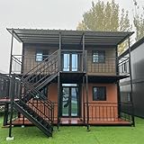 Portable Prefab Tiny Homes 2-Layers Building Duplex 20ft&40ft Office Container House Modern Strong Structure Prefabricated Expandable Granny Flat House- 4 Bedroom 1 Kitchen and Full Equiped Bathroom