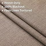 Joydeco Natural Linen Curtains 84 inch Length 2 Panels Set Burg 100% Blackout Long Drapes for Bedroom Living Room Blackout Darkening Curtain Thermal Insulated Back tab Rod Pocket(52x84 inch,Linen)