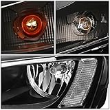 Auto Dynasty Pair of Black Housing Clear Corner Headlights Assembly Lamps Compatible with VW Jetta Sedan MK6/A6 11-18