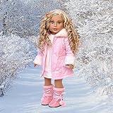 Cotton Candy - 3 Piece Doll Clothes Outfit for 18 inch Dolls - Parka with Hood, Dress, and Boots (Doll Not Included)