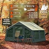 Rbm Outdoors Koala Coody Inflatable Tents for Camping with Stove Jack, Luxury Camping Tents, 2-8 Person Canvas Blow Up Tent, Easy Setup Casa de Campaña Inflable with Pump+Stove (Khaki, Medium-5)