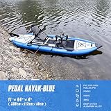 Fishing Kayak Boat Pedal Drive Sit on Top Pedal Drive Kayak | Power System | Orientation System|Foot Padel Fishing Boat| 11'*44"*4",Carrying Capacity 330 lbs