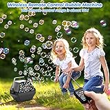 Theefun Bubble Machine: Remote Control 750ML Metal Bubble Blower Wireless Type-C or Batteries Operated High Bubble Output Automatic Bubble Maker for Party Wedding Birthday Indoor Outdoor Use