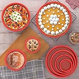 8-Piece Silicone Cake Pans Sets for Baking - Nonstick Silicone Round Cake Molds for Layer Cakes, Rainbow Cakes and Tiered Cakes - 3/4/5/6/7/8/9/10 inch