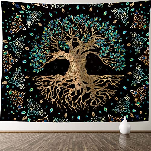 XGXL Life Tree Tapestry Wall Hanging - Bohemian Hippie Wishing Tree Tapestries Psychedelic Carpet Mystic Aesthetic for Living Room Bedroom