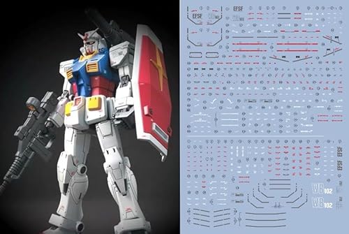 HG RG MG PG RE Gundam Plastic Detailing Water Transfer Decal (HG 1/144 THE ORIGIN RX-78-02 Gundam)