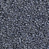 Miyuki Delica Seed Beads Bundle: Size 11/0, Matte Gray Black Collection - DB301, DB307, DB310-3 Tubes of 2" ea