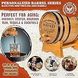 Thousand Oaks Barrel Co. Personalized 1 Gallon Oak Aging Barrel with Wood Stand, Bung & Spigot - Age Cocktails, Bourbon, Whisky, Rum, Tequila, Mead Wine - 5 Liter Mini Whiskey Aging Barrels (P5)