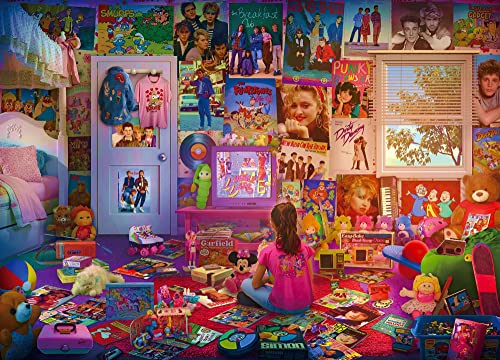 Daydreams '80s and '90s Pop Culture 1000-Piece Jigsaw Puzzle by Rachid Lotf | Educational Brain Teaser, Nostalgic Retro Toys & Games for Kids, Building Kit Activities | 28 x 20 Inches
