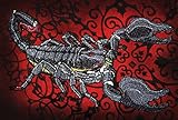 Spider Stitches Emperor Scorpion Pandinus Imperator Iron on Patch - 1 Rectangular Patch - Gothic Animal Theme - Black - Fabric Iron-On Transfers