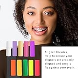 120PCS Aligner Chewies,10 Mix Colors Chew for Invisalign Aligners,Orthodontic Silicone Chompers Aligner Trays Seaters