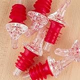 1 Dozen Medium Red Free-Pour Spouts – Fits 750ml, 1L, & 1.75L Bottles, Perfect for Patron & Liquors with Wide Bottle Necks