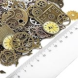 ZOOFOX 300 Gram Gears Charms, Mixed Vintage Bronze Watch Cog Wheel Set, DIY Metal Steampunk Pendant for Crafting, Jewelry Making Accessory