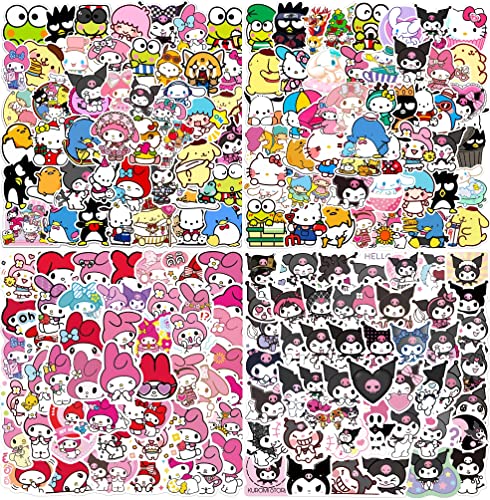 200-Piece Stickers Pack Cartoon Anime for Laptop Water Bottles Suitcase Skateboard Computer, Waterproof Reuseable Stickers for Kids Teens Boys Girls 564