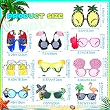 Weewooday 20 Pairs Novelty Luau Party Sunglasses Fun Hawaiian Sunglasses Beach Party Decorations Crazy Sunglasses Tropical Fancy Dress Props Summer Kids Party Favors for Kids & Adults