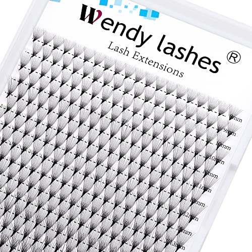 WENDY Lash Extension Premade Fans Eyelash Extensions 320PCS Pre Made Fans Lash Extensions 12D Lashes Extension 0.07mm D Curl Promades Eyelash Fans Mixed 9-16mm(12D-0.07-D, 9-16mm Mixed Tray)