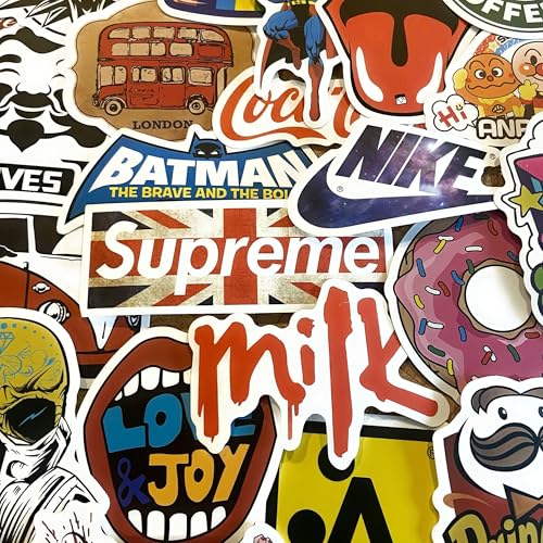 100 Decal Big Vinyl Bomb Aesthetic Cool Cute Preppy Water Bottles Stickers Pack Bundles Tween Teens Mens Adults Vans Superman Bottle Laptop MacBook PC Sublime Skateboard Anime Cool Fun VW Kawaii Kids