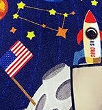 KC Cubs Outer Space Solar System Road Play Educational Learning & Fun Game Boy & Girl Kids Rug Carpet for Children Bedroom, Toddler Classroom and Baby Playroom Floor Mat, Playtime Adventure Activity