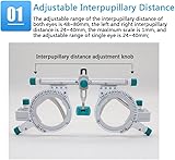 QIANMEI Optical Trial Lens Frame Adjustable Optical Trial Lens Frame PD 48-80Mm, Pure Titanium Optic Trial Eye Optometry Test Optician with Changeable Cylinder Axis Optician Tools