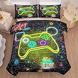 NINENINE Gaming Bedding Sets - Twin Comforter Sets for Boys & Kids (5PCS - 1Comforter, 1Flat Sheet, 1Fitted Sheet, 2Pillowcases)