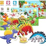 Wooden Jigsaw puzzles for kids ages 3-5 Year Old 30 Piece Colorful Wooden Puzzles for Toddler Children Learning Educational Puzzles Toys for Boys and Girls Set for Kids 3 4 5 6 Year Old (6 Puzzles)