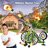 OSQI Mortar Launcher Toy Set, Push Tires Military Blaster Toys, Shooting Toy Tactical Chase Rockets Missile Gun Game for Kids Boys Girls and Adults (Green 3 Shells)