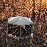 Gazelle Tents™, G6 6-Sided Portable Gazebo, Easy Pop-Up Hub Screen Tent, Waterproof, UV Resistant, 8-Person & Table, Desert Sand, 86" x 124" x 124", GG601DS