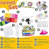 Goody King Board Fuse Beads Iron Set - Fuse Beads Set for Kids Crafts with Bead Pegboard and Aqua Pony Beads, Pixel Art and Craft Bead Kit (Large Set with Iron)