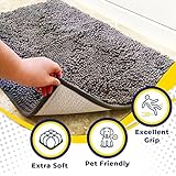 Muddy Mat® Shown on TV – Super Absorbent Microfiber Dog Door Mat for Muddy Paws, Non-Slip Washable Pet Rug, Quick Dry Chenille Entryway Carpet, Machine Washable Indoor Outdoor mat, Grey 30"x19"