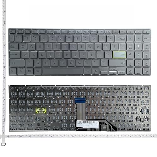 [Laptop Keyboard] New US/RU Keyboard for ASUS X513 D513 S513 M513 F513 K513 L510 R513 VivoBook 15 X513 S5600 S533 M513 M5600IA V5050E Q15 E510 [Easy installation] ( Color : US silver NO backlit )