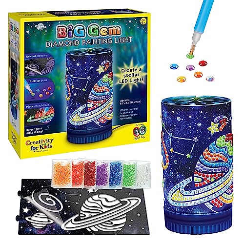 Creativity for Kids Big Gem Diamond Painting Light - Create Your Own DIY Night Light, Diamond Arts and Crafts Kit for Kids Ages 6-8+