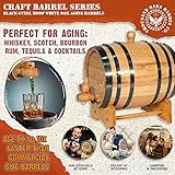 10 Liter Oak Aging Barrel with Stand, Bung & Spigot (2.5 gallon) - Wooden Whiskey Barrel Wine Barrel For The Home Brewer, Distiller, Wine Making, Cocktail Aging - Charred Oak Barrels for Aging Whiskey