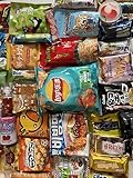 DiaSnacks Deluxe Asian Dagashi Mystery snack box 46 pieces ; 3 full size snacks. Comes with 1 drink, Asian noodles ramen, Asian chips, Asian Candy. Variety of sweet and savory snacks Asian treats