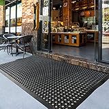 Uniboho Outdoor Rubber Floor Mats Anti Slip Restaurant Mat Commercial Kitchen Mat Rubber Drainage Mat 60 x 35 Heavy Duty Mat for Garage Garden Indoor Outside Industral Pool Entrance Bar Wet Area