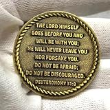 Anchored in Christ The Lord is My Light and My Salvation Christian Challenge Coin Bible Verses Pocket Token Perfect As Graduation Gifts (Pack of 10)