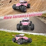 kolegend Remote Control Car for Girls 50+min Monster Trucks 20km/h 1:12 Scale 13 Inch All Terrains RC Truck with Flashing Chassis Lights Gift Toys for Girls Kids Boys