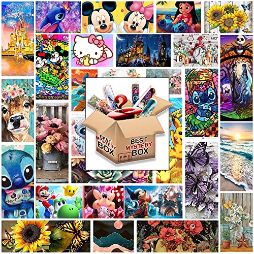 TOPITOP Set of 6 Mystery Diamond Painting Kits Box, Blind Box Diamond Painting, Best Wished, Cartoon Diamond Dots Art Painting by Number (Mystery Set)