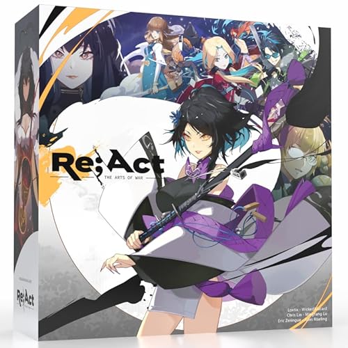Re;ACT - The Arts of War - 30 Mins 1 vs 1 Anime Board Game, Original IP Made in the USA, Asymmetric Fighting Dueling Competitive Card Game, Deluxe Edition with 28 Large Acrylic Standees and 2 Playmats