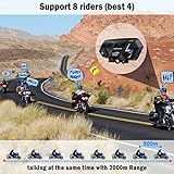 Fodsports Motorcycle Bluetooth Intercom with Music Sharing, M1S Pro 2000m 8 Riders Group Helmet Communication System Headset Universal Interphone (Waterproof/Handsfree/Stereo Music/GPS/2 Pack)