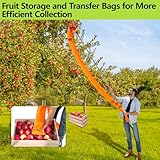 UQM 10.5FT Fruit Picker Pole with Basket Harvest Bag, 40-125 Inch Adjustable Length Apple Picker Pole with Basket, Portable Fruit Picker Basket for Apples Oranges Figs Mangoes Pears