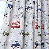 GYROHOME Cartoon Car and Bus Room Darkening Curtain Grommet Top Thermal Insulated Washable Drape Noise Reducing No Formaldehyde for Kid and Teen,52X63 inch,2panels