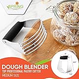 Spring Chef Professional Medium Dough Blender & 12" Stainless Steel Kitchen Tongs For Cooking, 2 Piece Set - 2 Product Bundle - Black