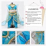 18 Inch Doll Clothes Accessories - 5 Pc Different Princess Costume Dress Set Includes Jasmine,Anna,Belle,Rapunzel and Aurora Fits All 18" Doll