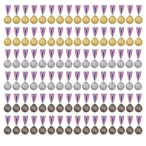 favide 96 Pieces Gold Silver Bronze Award Medals-Winner Medals Gold Silver Bronze Prizes for Competitions, Party,Olympic Style, 2 Inches