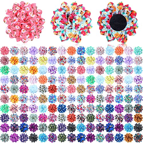Sadnyy 150 Pcs Dog Flower Bow Collar Bulk Spring Multi-Color Charms Cat Grooming Flower Ties Puppy Bow Collar Setfor Small Medium Large Puppy Accessories(Floral)
