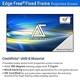 Akia Screens 125 inch Edge Free Fixed Frame Projector Screen 125" Diagonal 16:9 8K 4K Ultra HD 3D Ready CINEWHITE UHD-B Black Projection Screen for Indoor Movie Video Home Theater AK-NB125H