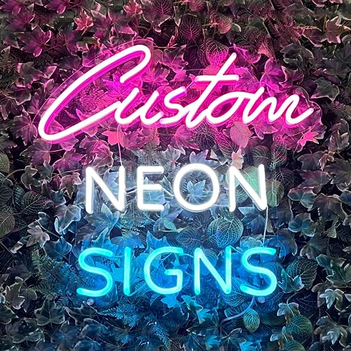 Custom Neon Signs, Neon Sign Customizable for Wall Decor, Personalized Neon Sign for Wedding Birthday Party Gift Party Bar Game Room Home Business Shop Name Logo Neon Sign (3 Lines)